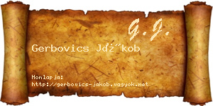 Gerbovics Jákob névjegykártya